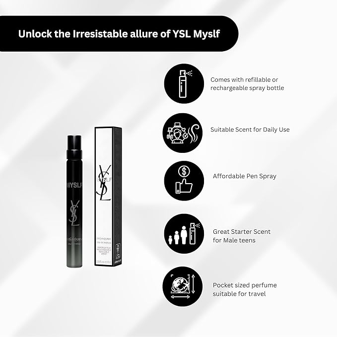 Yves Saint Laurent MYSLF Perfume for Women EDP Travel Spray – 0.33 oz (10 ml)