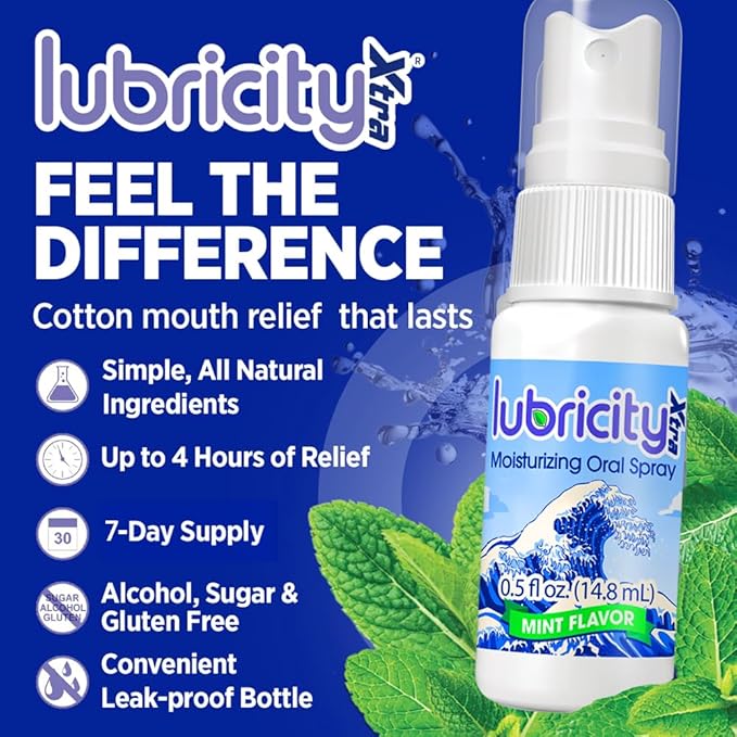 Moisturizer Oral Spray - Advanced Formula - Hyaluronic Acid and Xylitol, Saliva Substitute Oral Spray, The Most Satisfactory Solution in Dry Mouth Products (0.5 Fl. Oz., Mint)