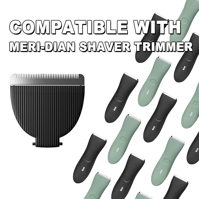 3 Packs Black Replacement Blades for Meri-dian Trimmer,Compatible with Meridian Body Trimmer Onyx & Sage，Hygienic Ceramic Replacement Blades