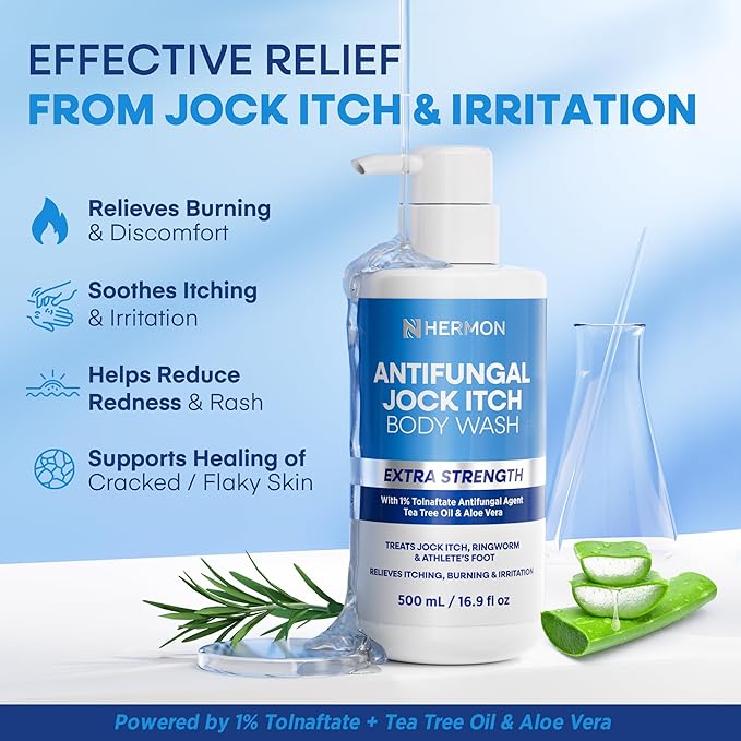 Hermon Antifungal Body Wash for Jock Itch (2 Packs Body Wash)