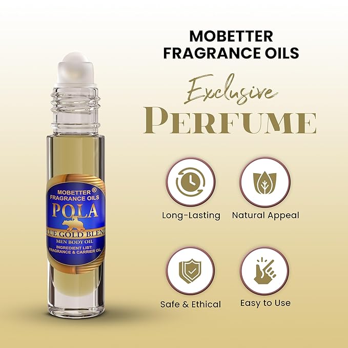 MOBETTER FRAGRANCE OILS Pola Blue Gold Blend Cologne Fragrance Body Oil for Men