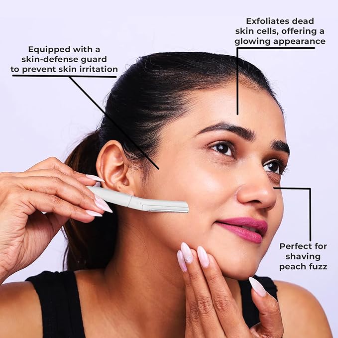 Visage Precision Facial Razors, Touch-up Dermaplaning Tool, Eyebrow Razor, Facial Hair/Peach Fuzz Removal, Face Shavers for Women and Men - 3 count
