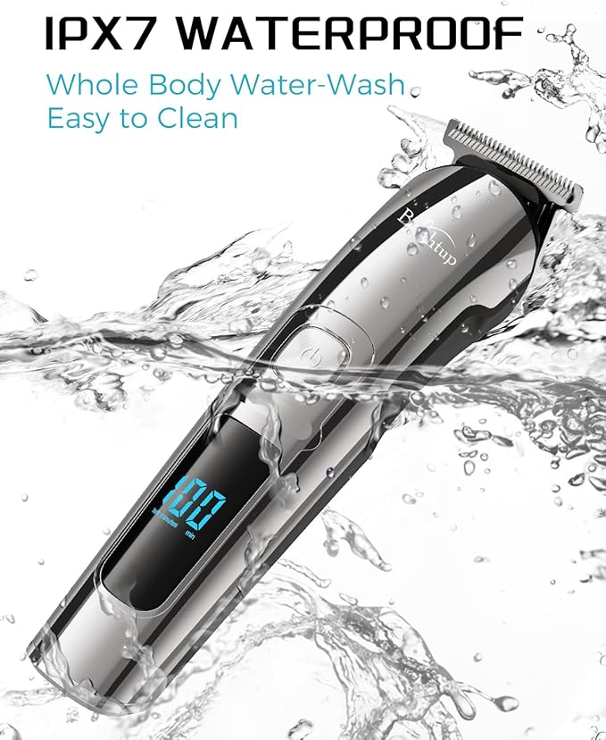 Brightup Beard Trimmer for Men - Electric Razor & Shaver, Cordless Hair Clippers Trimmers Set, IPX7 Waterproof Mens Grooming Kit for Shaving Face, Mustache, Body, Ear, Nose Hair Trimmer, Gifts for Men