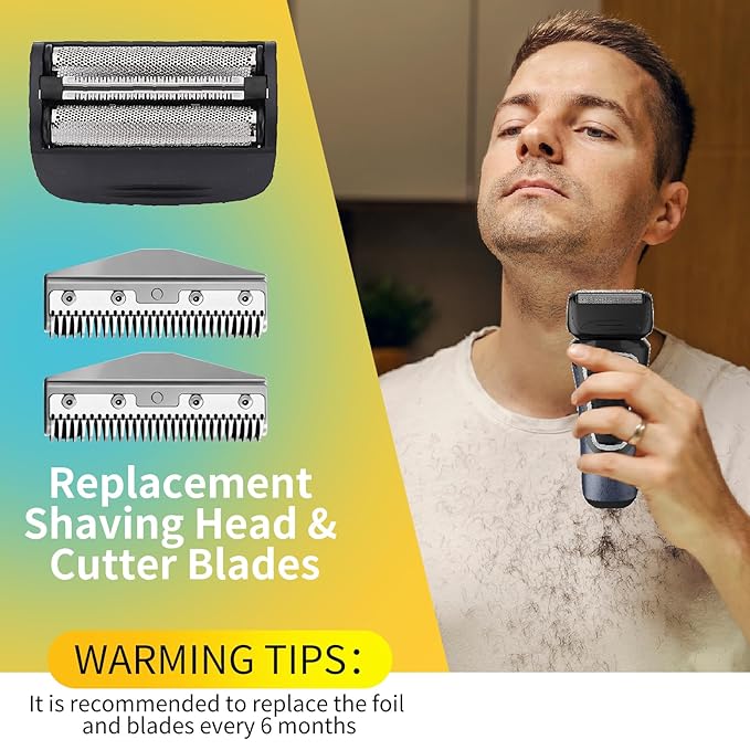 Replacement Head and Cutter Assembly Compatible with Remington PF7400, PF7500, and PF7600 Foil Shavers，2 PACK（BLACK）