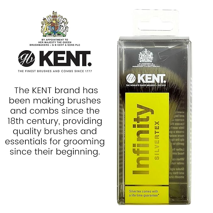 Kent INF1 Infinity Ultra-Soft Silvertex Bristles Shaving Brush Synthetic Bristles Crimped to Emulate Real Badger Bristle for Ultimate Shave Experience Perfect Lather for Shave Cream and Shaving Soap