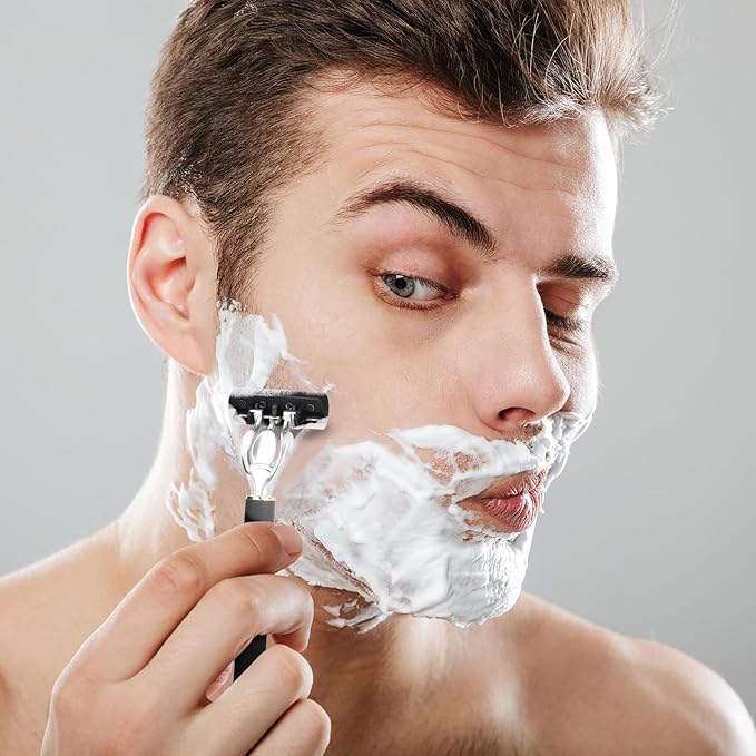 Men's 7-Blade Razor Set, 36 Stainless Steel Blades - Perfect For Beard & Mustache Trimming, Includes Replaceable Heads - Ideal Gift (36 Stainless Steel Blades)