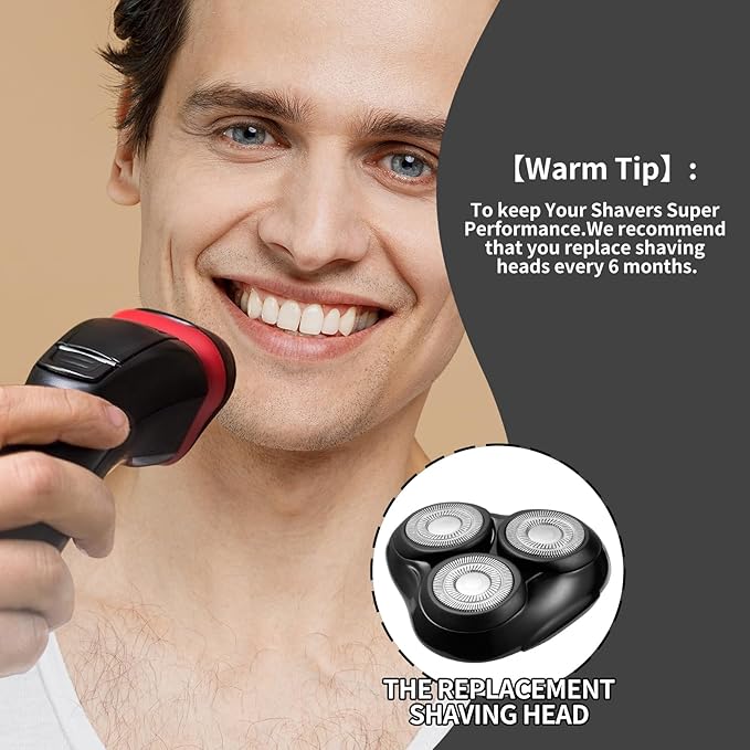 Universal Rotary Replacement Shaver Head,Compatible with Remington Shaver Series,for R3,R4,R5,R6,R7,R8,SP-3141 and SP-5161 Foils/Blades (Black(2 Count))