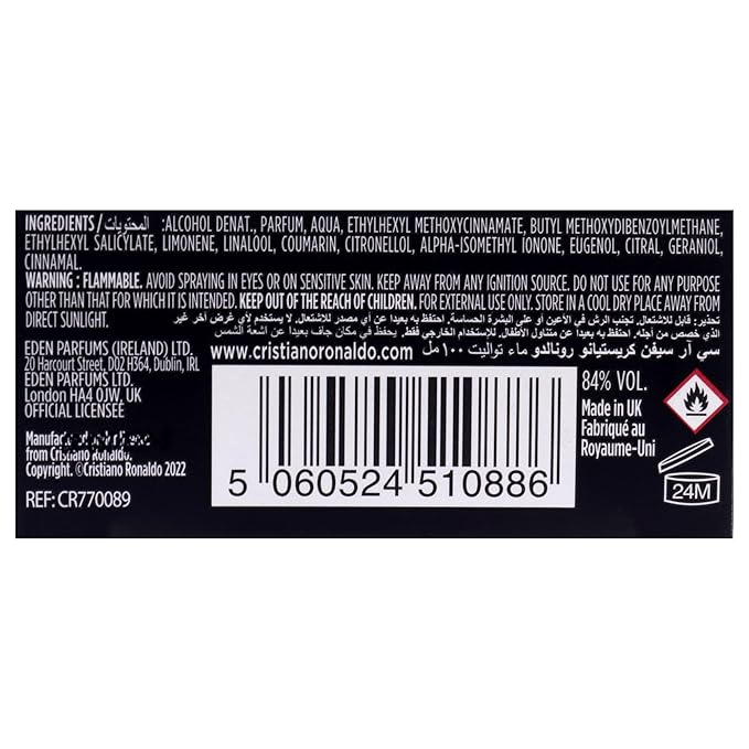 CR7 Game On Cristiano Ronaldo - Eau De Toilette Cologne Scent for Men - Papaya, Ice, Cedar, and Cashmere Wood - Original Men's Fragrance Collection - 1 oz