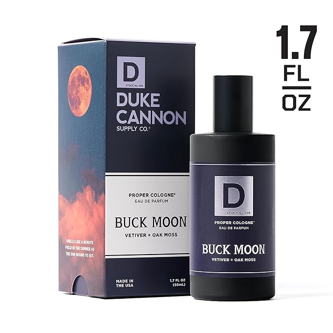 Duke Cannon Supply Co. Buck Moon & Sawtooth Men’s Cologne Duo Earthy Lime Vetiver and Fresh Alpine Cedarwood Long-Lasting Eau de Parfum Kit Rugged Outdoor Masculine Fragrances Set 1.7 Fl Oz.