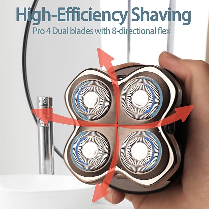 2Pack Professional Replacement Head for Shaver Gold PRO, Silver PRO, Diamond PRO Series…Self-Sharpening Blades with Hypoallergenic Foil