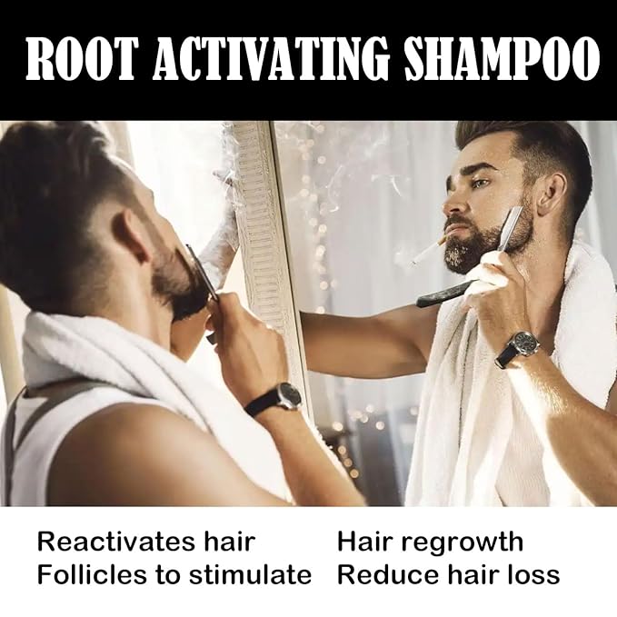 Root Activator Shampoo for Men: Hair Growth Shampoo for Hair Loss and Thinning Hair, For Anti-Hair Loss, Natural Regrowth Formula for Men and Women - 6.7 fl oz / 200 mL