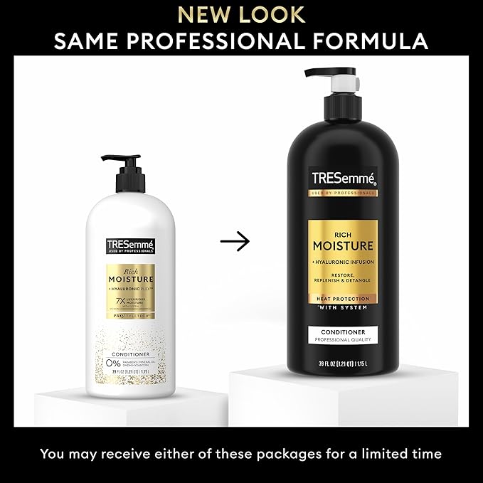 TRESemmé Rich Moisture Moisturizing Conditioner with Pump for Dry Hair Formulated With Pro Style Technology 39 Fl Oz