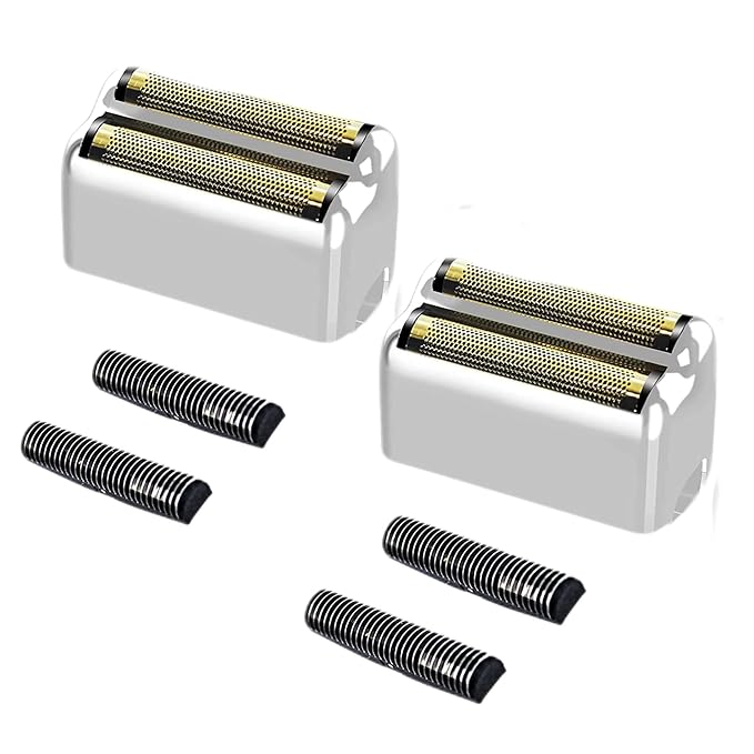 Professional Replacement Foil and Cutters for BaBylissPRO Barberology Double Foil Shaver, Compatible with BaBylissPRO Barberology FXFS2 Shaver (silver)
