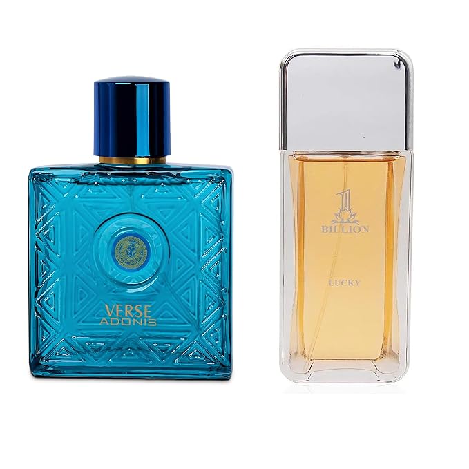 Verse Adonis&1 Billion Lucky Combo Men Cologne 3.4 Fl. Oz Men's Perfume Refreshing Combination of Woody Floral & Fruity Scents Eau De Parfum for Men Lasts All Day Best Gift for Any Occasion