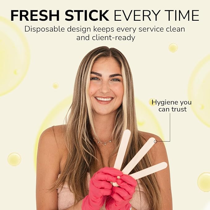 Large Wax Applicator – Durable, Premium Birchwood Wax Sticks for Smooth, Even Application – Hygienic, Disposable Waxing Sticks for Professional or Personal Use – 6" x 3/4", Box of 500