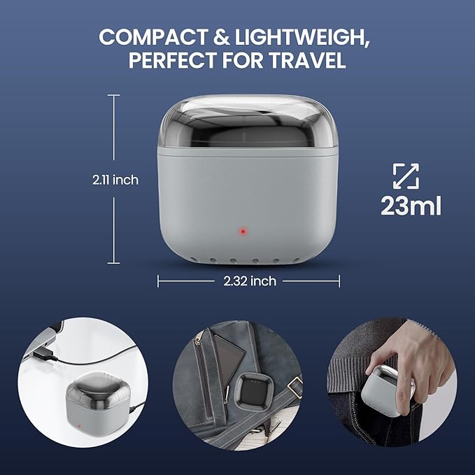 Nose Wax Kit Men, Nose Hair Waxing Kit with 100g Wax, 40 Sticks, Ear Hair Removal for Men, USB Fast Heat, Smart Constant Temp, Upgraded Size, Multi-Accessories, Gray