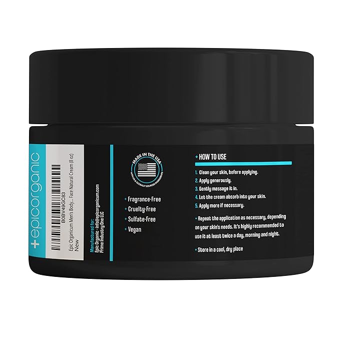 Mens Face Cream | Anti Aging & Hydrating Face Moisturizer | Hyaluronic Acid, Collagen & Vitamin E Cream | Men's Skin Care | Moisturizer Face Cream | 8oz