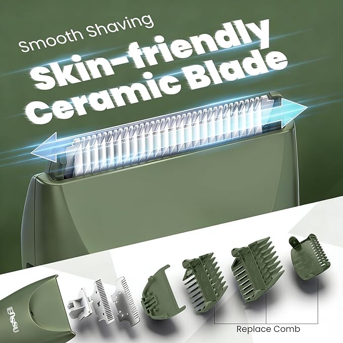 Manscape Trimmer for Men, 2 in 1 Electric Hair Trimmer for Men - Trimmer with Ceramic Blade & Foil Shaver, No-Nick Shaving, IPX7 Waterproof Body Groomer for Bikini/Pubic/Groin