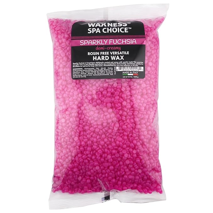 Waxness Spa Choice Hard Wax Medium Creamy Versatile Sparkly Fuchsia 2.2 lb 1kg