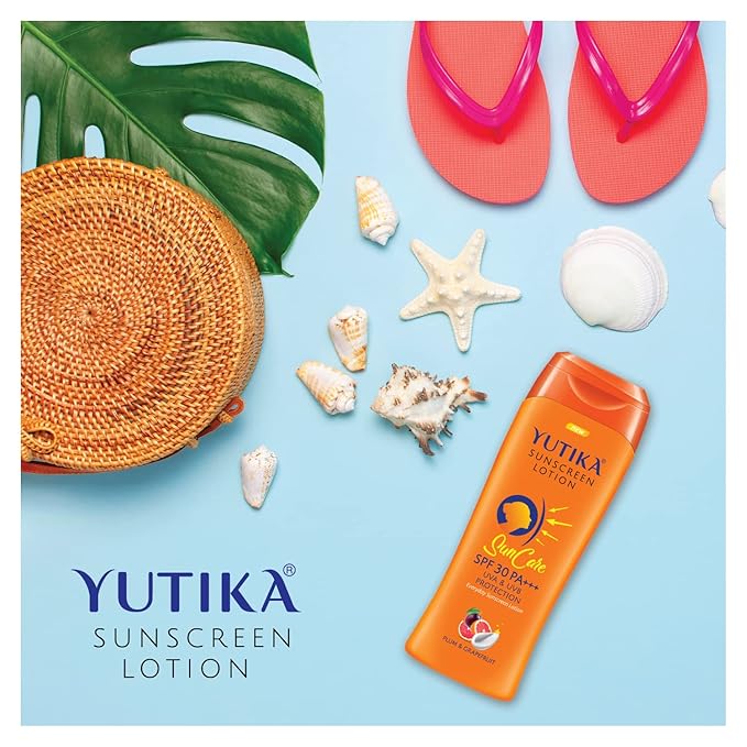 Yutika Sunscreen Lotion SPF 30 PA+++ For Women And Men With Plum & Grapefruit | UVA & UVB Protection | Everyday Sunscreen Lotion For Face And Body (100/3.53 Fl Oz)