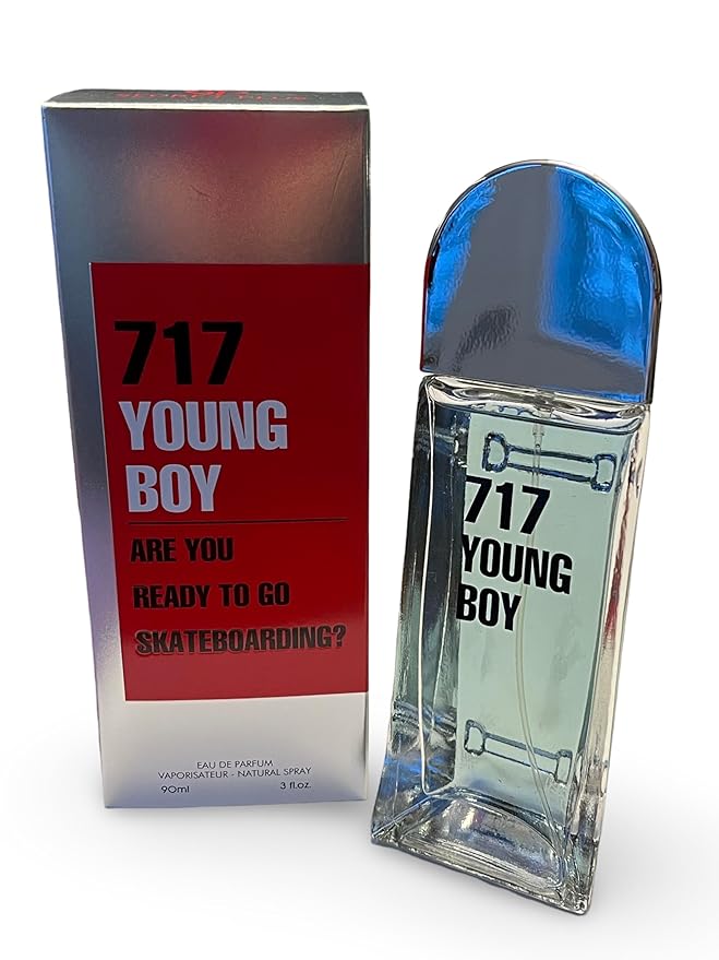 717 Young Boy Eau de Parfum for Men, Are You Ready To Go Skateboarding, 3 Fl Oz, Floral-Fruity Fragrance