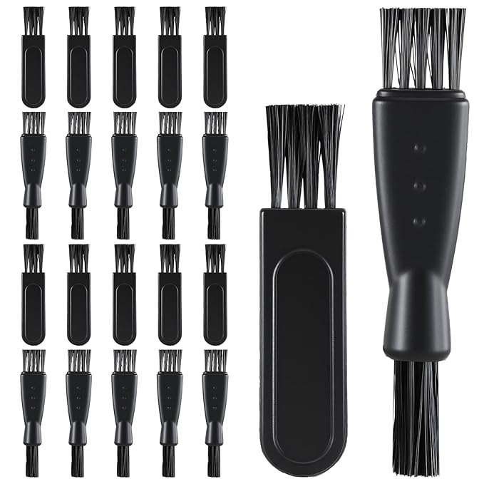 20 Pcs Mens Electric Shaver Cleaning Brush, 2 Styles Mini Double Head Shaving Cleaning Brushes Hair Remover Shaving Razor Brush for Razor Shaver Trimmer Hair Clipper
