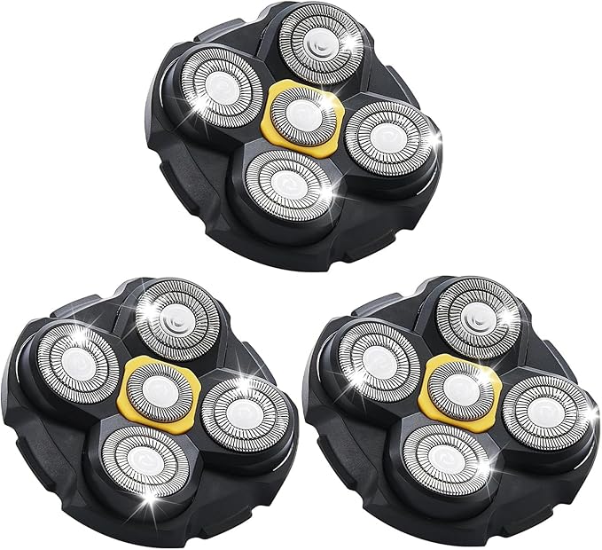 Shaver Replacement Heads Compatible with Microtouch Titanium Head Shaver, for Bald Men 3 Pack