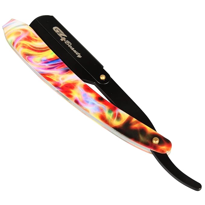 G4 Stainless Steel Straight Edge Barber Shaving Razor Blade for Close Shaving Men Replaceable Blades (Black Multi)