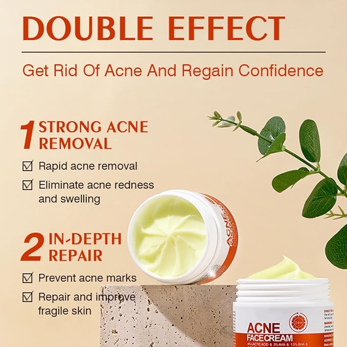 Acne Cream Pimple Cream for Face, Oil Control Pimple Remover Cream Get Rid of Pimples Fast,for Oily and Acne Prone Skin, Cruelty Free, Crema para espinillas en la cara