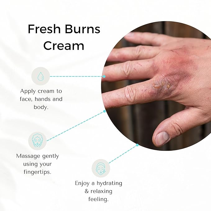 Merja Herbs Natural Burn Repair Cream with essential oils - Skin Repair & Burn Relief cream - Soothing Natural cream - 55ml 1.86oz