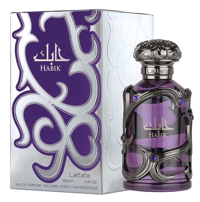 Lattafa Habik – Spicy, Aromatic, Woody, Musky – Eau de Parfum Spray Long-Lasting Fragrance for Men, 3.4 Ounce / 100 ml