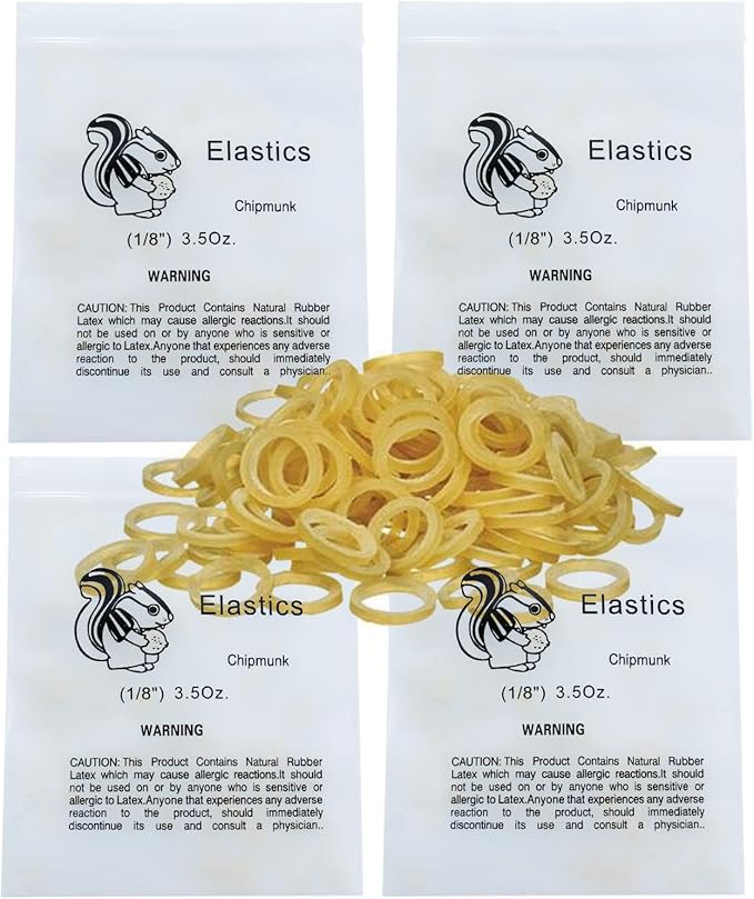 LA MIERE 400 pack Orthodontic Elastics Dental Rubber Bands Intraoral Elastic Bands (Light, 3.5 Oz, 1/8'' (3.2mm))