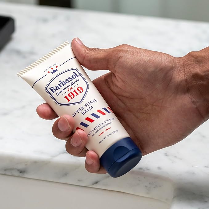 Barbasol 1919 After Shave Balm | Post Shave Balm for Men of All Skin Types | Travel Size Aftershave Cream Soothes, Moisturizes Skin w/Vitamin E, Provitamin B5, Distilled Witch Hazel, 3 OZ (Pack of 1)