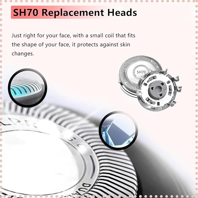 SH70/71 Replacement Blades Compatible with Philips Norelco 7000 Replacement Heads,New Upgraded SH70 Double Blades for Norelco Electric Shaving Series 7000 Replacement Heads