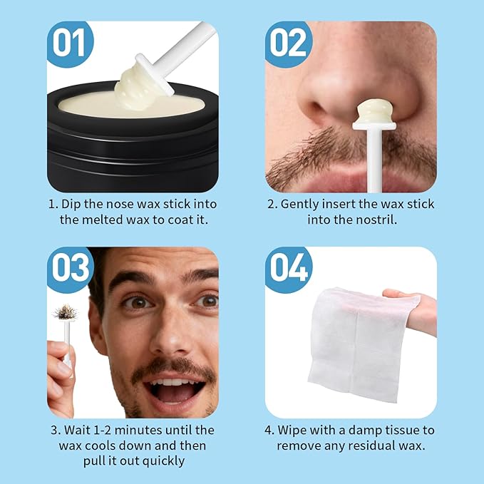 Nose Wax Sticks - 50PCS Upgraded Nose Hair Wax Kit for Nasal Ear Hair Removal, Nose Waxing Sticks for Men And Women, Painless and Simple