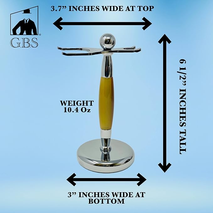 G.B.S Chrome Horn Accent Dual Stand for Shaving Brush and Razor, Stand to Shaving Brush and Razor, Opening for Brush and Razor