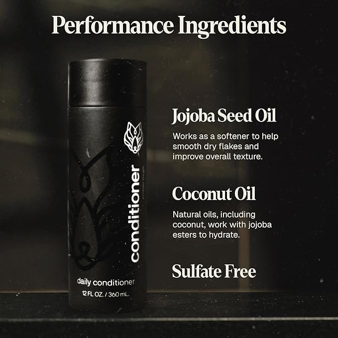 Black Wolf Mens Shampoo & Conditioner Set for Oily Hair - Oil Control Shampoo with Moisturizing & Deep Cleansing Formula - Conditioner for Soft & Silky Strands - Daily Hair Care for Men