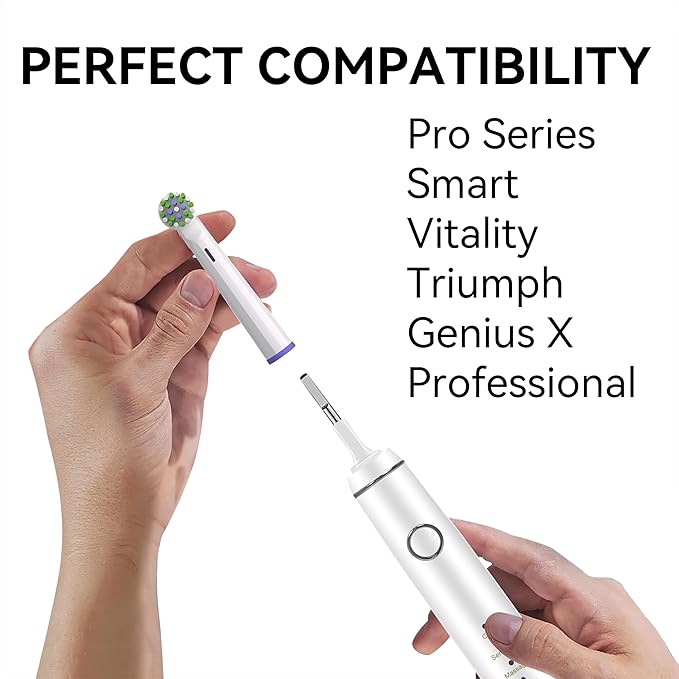 Replacement Toothbrush Heads Compatible with Oral-B Braun Pro 500/1000/1500/3000/3757/5000/7000/7500/8000, Professional Electric Brush Heads for Oral B Replacement Heads Refill,20 Pcs