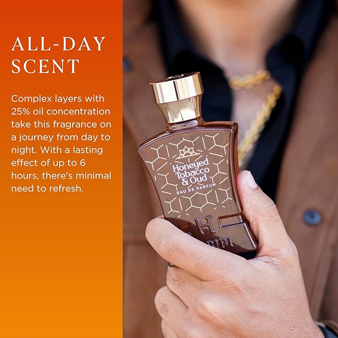 H HABIBI Honeyed Tobacco & Oud Perfume for Men – 2.5 oz (75ML) Long Lasting Arabian Cologne, Sensual Amber Woody Men Perfume, Luxury Fragrance Gift for Special Occasions