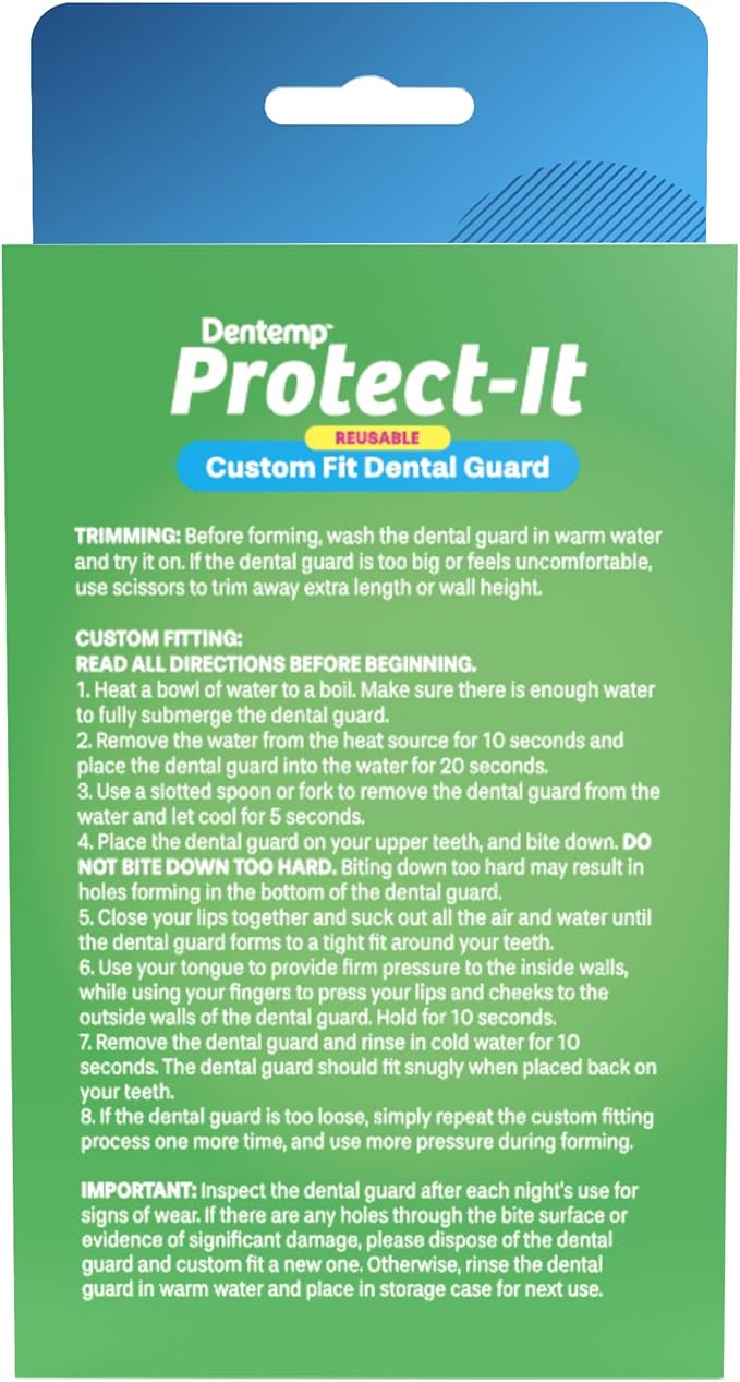 Dentemp Protect-It Custom Fit Mouth Guard 4 Pack for Teeth Grinding at Night - Night Guards for Sleep
