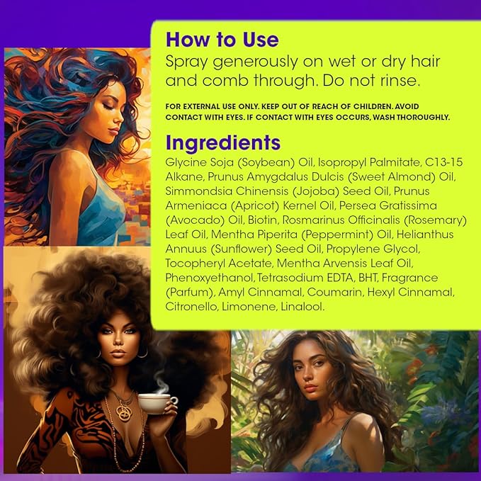 Difeel Root, Repair & Growth Conditioning Leave-in Spray 8 oz. for Stronger, Smoother, Healthier Hair with Deep Conditioning, Scalp Protection, Hair Growth and Frizz Control