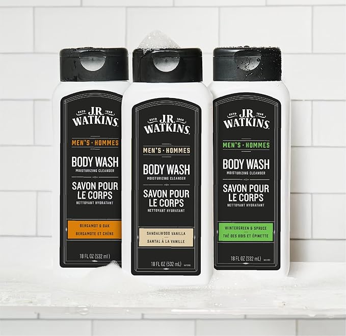 J.R. Watkins Body Wash Men's Wintergreen and Spruce, 18 fl oz, 2 Pack