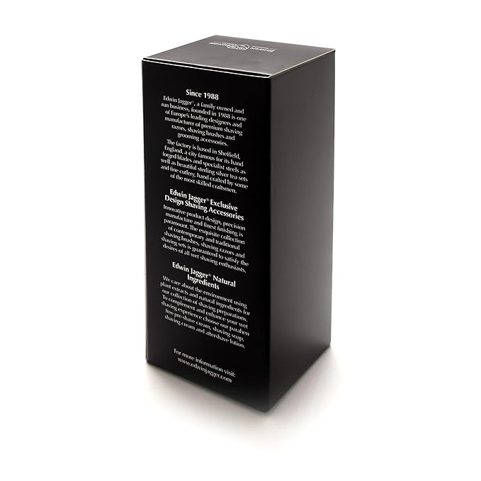 Edwin Jagger 81SB586AMZ Classic Imitation Ebony Pure Badger Exfoliating Shaving Brush with Stand for Shaving Cream or Shaving Soap for Men and Women (Black)