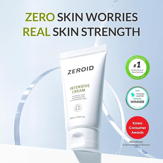 ZEROID | Intensive Cream | Face Moisturizer for Dry & Disordered Skin | Face Cream for Sensitive Skin | Face Lotion For Skin Barrier Repair | Korean Skincare | Korean Moisturizer | 2.7 fl oz (80ml)