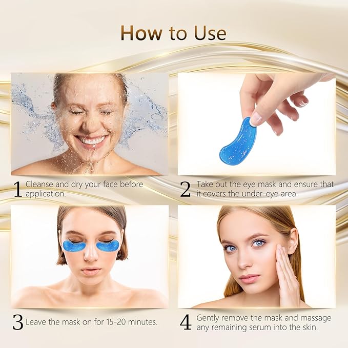 Under Eye Patches for Dark Circles and Puffy Eyes (36 Pairs), Golden Eye Mask with Retinol, Collagen,Hyaluronic Acid,Rose, Aloe Vera for Eye Treatment Skin Care for Men & Women