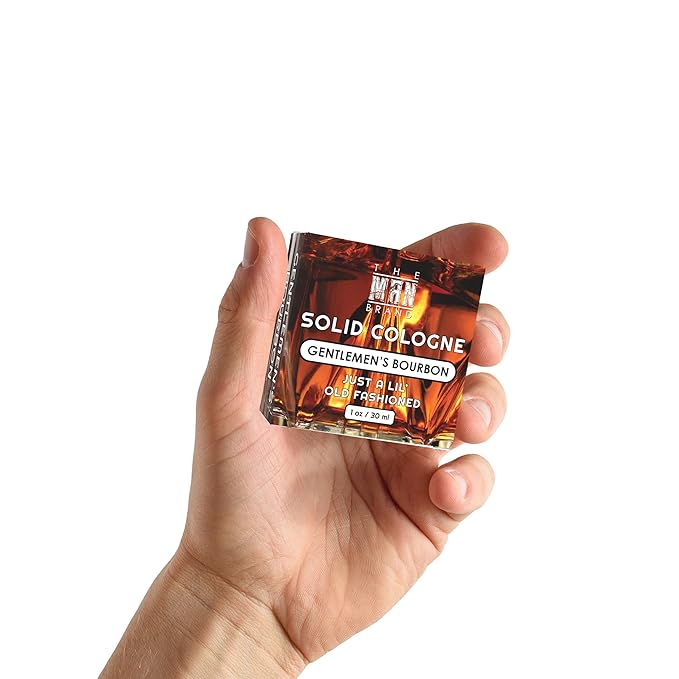 Solid Cologne Men's Gentlemen's Bourbon Scent, Wax Bourbon Fragrance for men, Solid Perfume with Bourbon Scent for men (1 Ounce, Gentlemen's Bourbon Mens Cologne Balm)