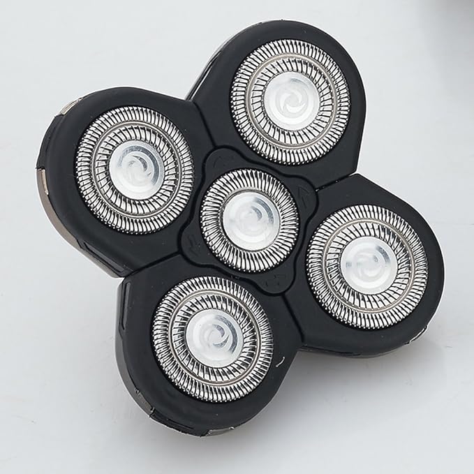 Men Electric Shavers Replacement Heads 5 in 1 Razor Replaceable Alternate Floating Washable Blade Trimmers Head(black)