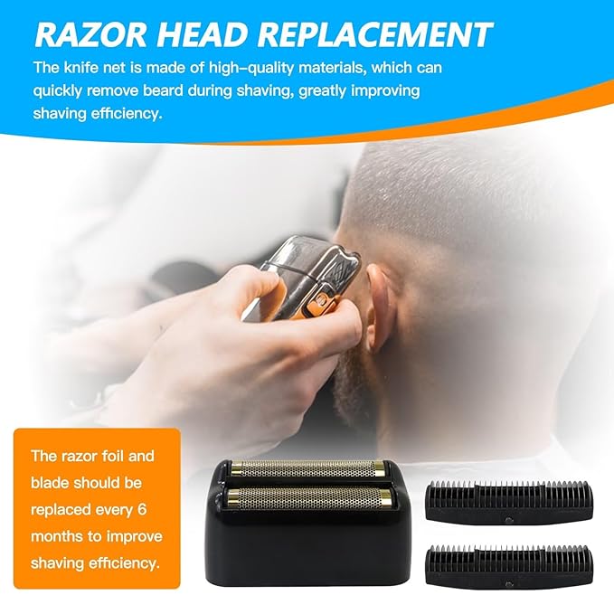 New DEARCOOL Electric Men Shaver Replacement Foil & Cutters Suitable for BaBylis-PRO Metal-FX FXFS2 Foil Shaver