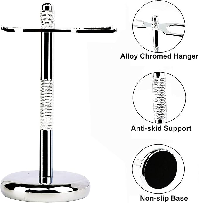 Premium Razor and Shaving Brush Stand Safety Razor Double-Sided Holder