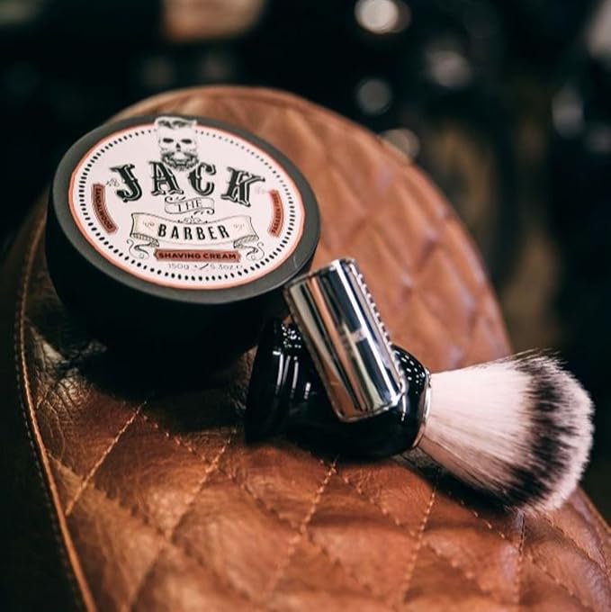 Jack The Barber Shaving Cream Sandalwood Scent, Classic Shave Cream For Men With Aloe Vera And Coconut Oil, Vegan Mens Shaving Cream For All Skin Types, 5.3 Oz